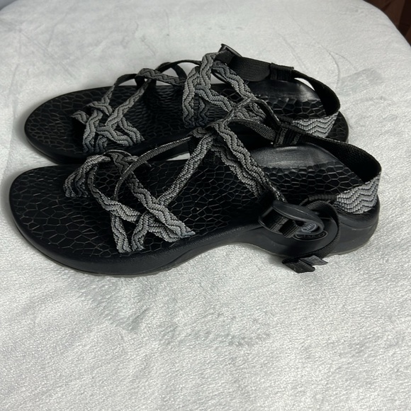 Chaco Updraft Ecotread Gray Wave Double Strap Toe Loop Sandals 10 - Picture 5 of 10